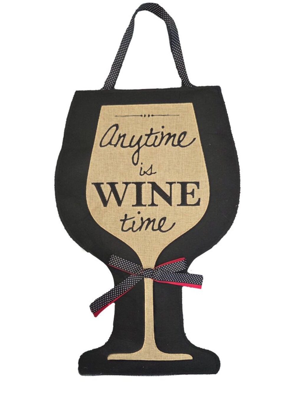 Anytime is wine time fabric sign